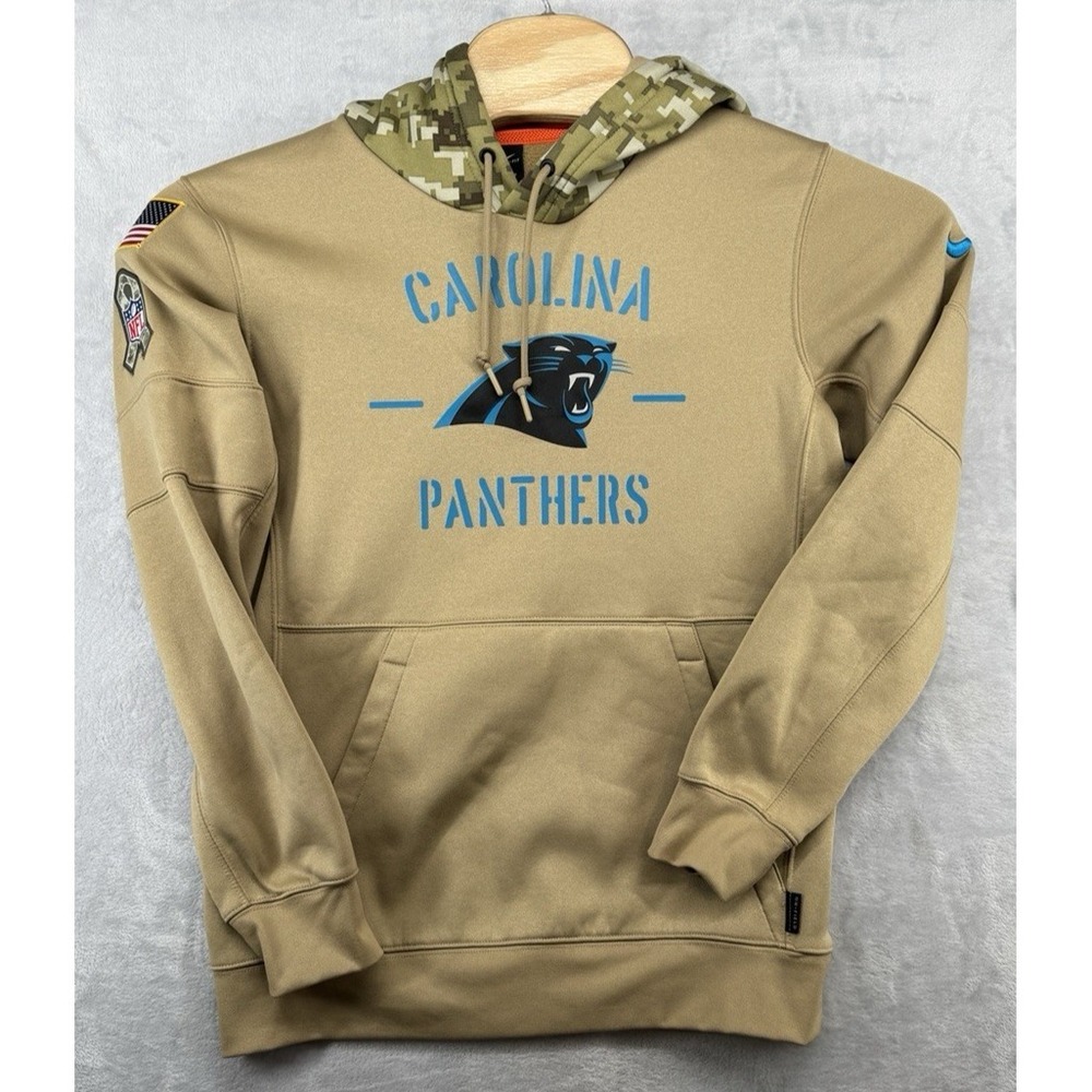 Nike Carolina Panthers Hoodie NFL Salute To Service Beige Sweatshirt USA Men's S